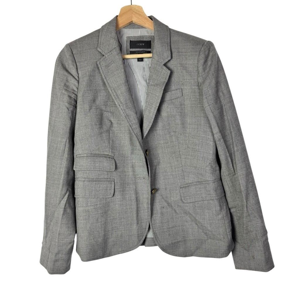 J. Crew Light Gray Wool Two Button Schoolboy Blazer Jacket 4
